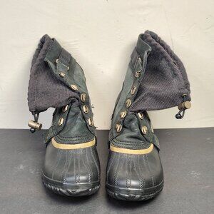 Sorel Boots Womens Conquest Carly Short Winter Snow Duck Boot Leather Black